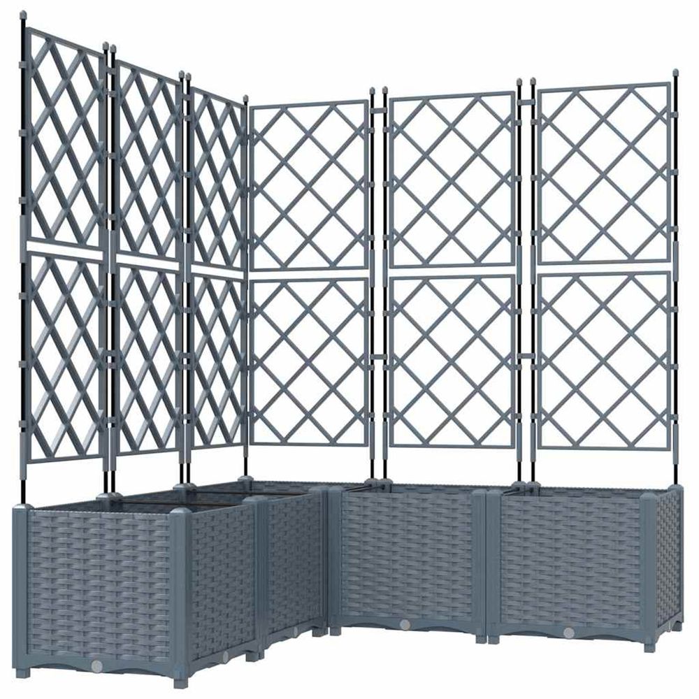 Cache-pot de jardin 5 pc gris clair 120 x 120 x 143 cm pp