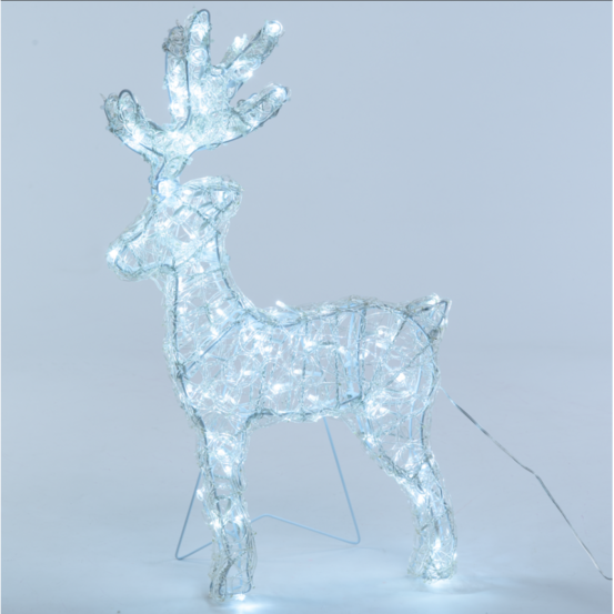 Renne lumineux 3d h60cm 120 led blanc froid fixe 31v extérieur lotti