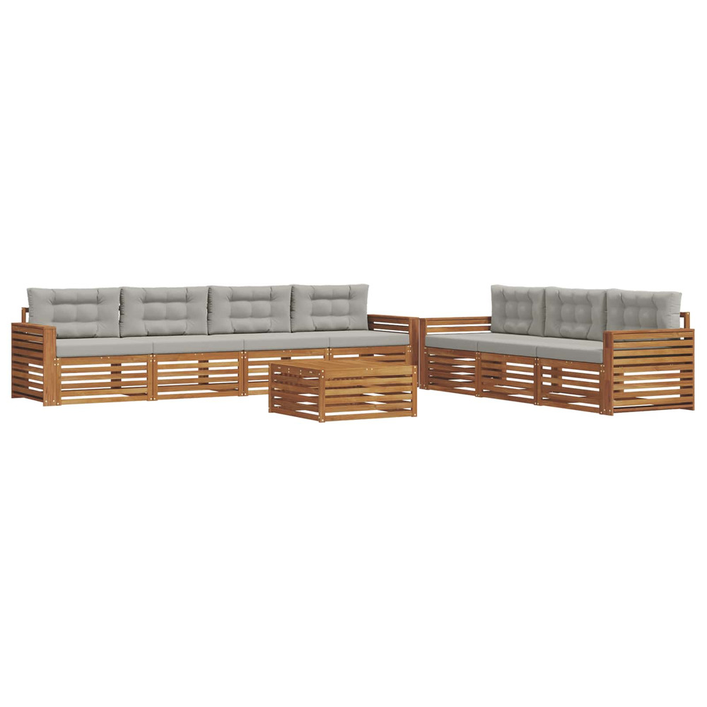 Ensemble de canapés d'extérieur 8 pcs gris naturel et clair