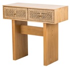 Console table scandinave en bois avec 2 tiroirs cordes