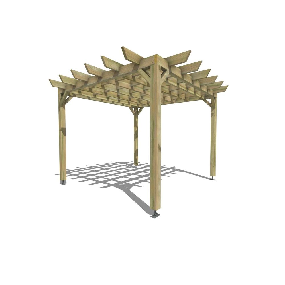 Pergola bois • 3m x 3m • indépendante • style retro • livraison comprise