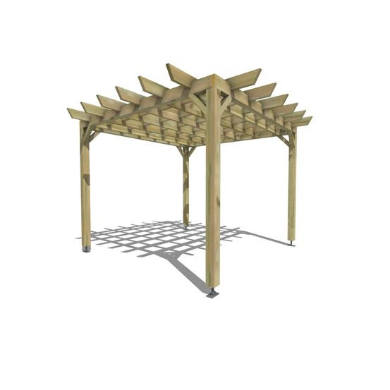 Pergola bois • 3m x 3m • indépendante • style retro • livraison comprise