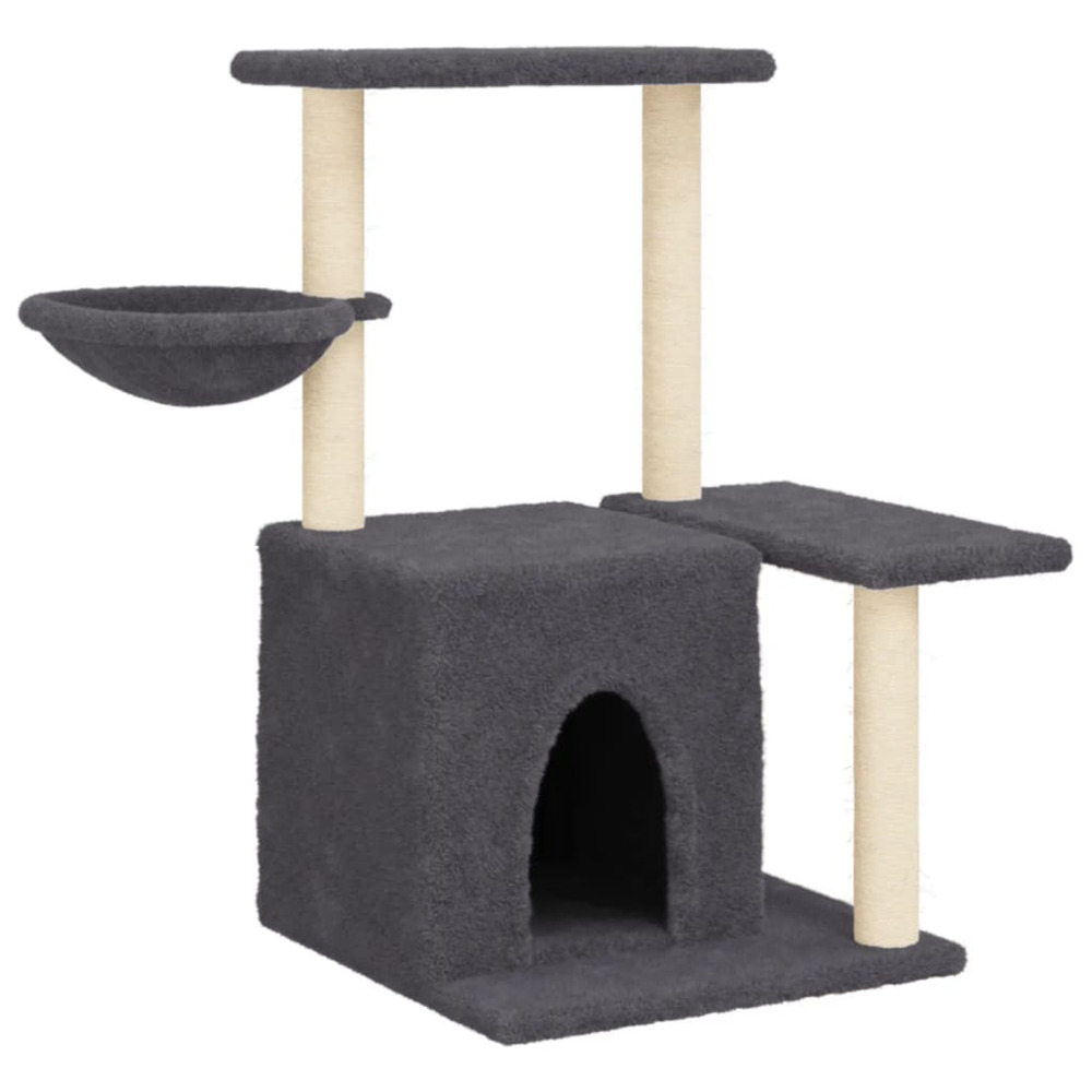 Arbre à chat avec griffoirs en sisal gris foncé 83 cm