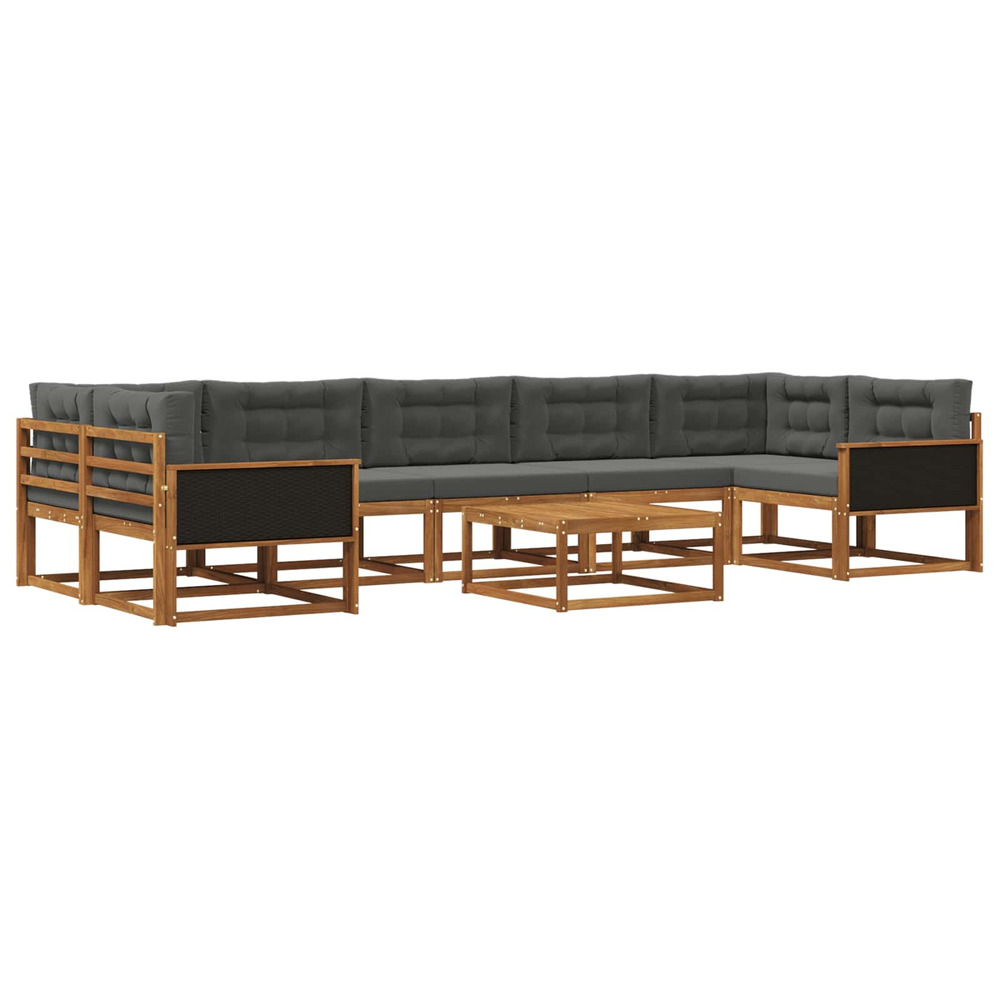 Ensemble de canapés d'extérieur 8 pcs naturel et anthracite
