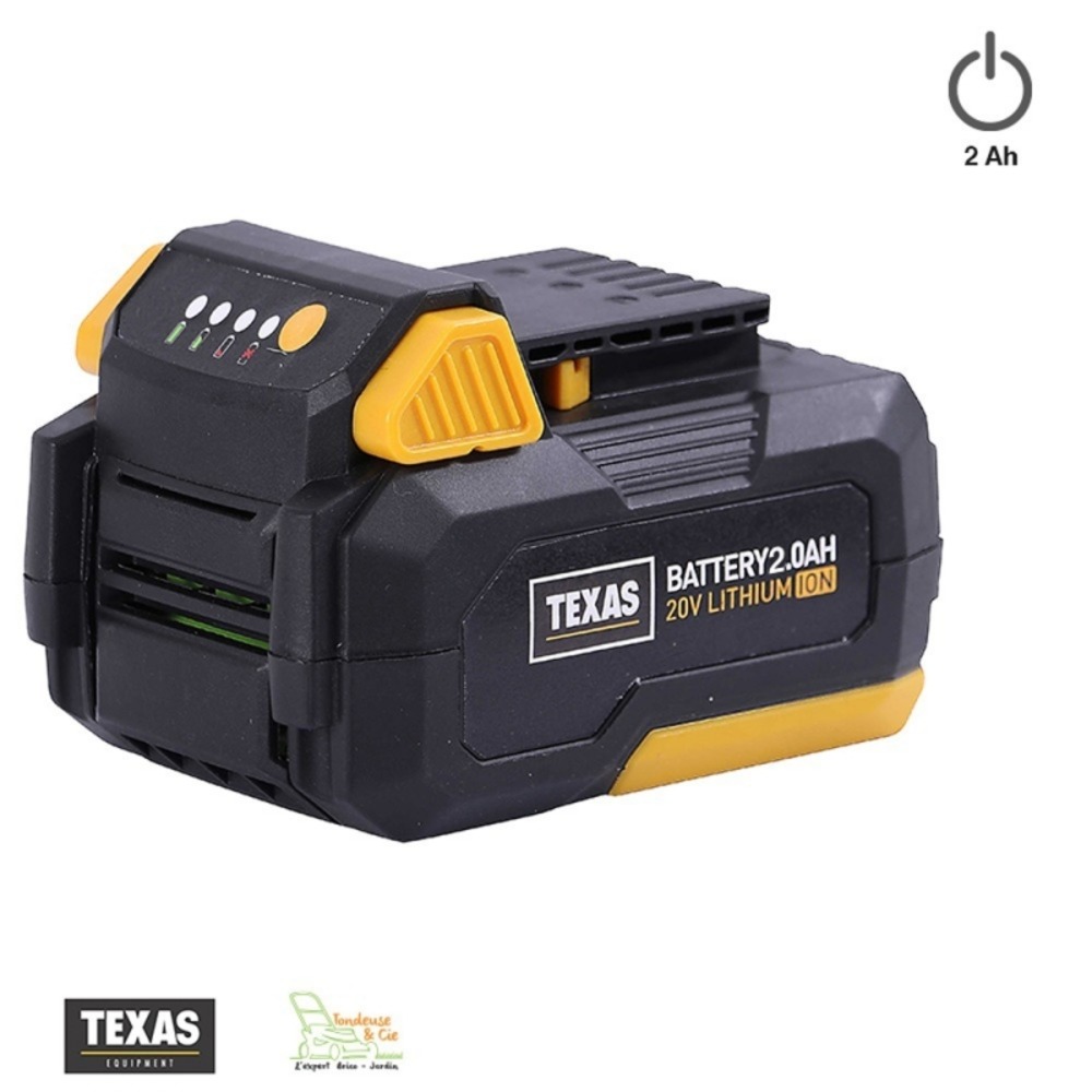 Batterie 20v 2ah pour outils sans fil à batterie texas 20 volts