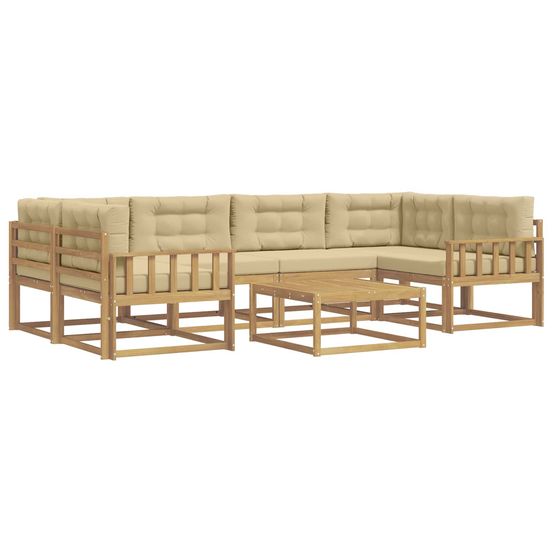 Ensemble de canapés d'extérieur 5 pc blanc et beige