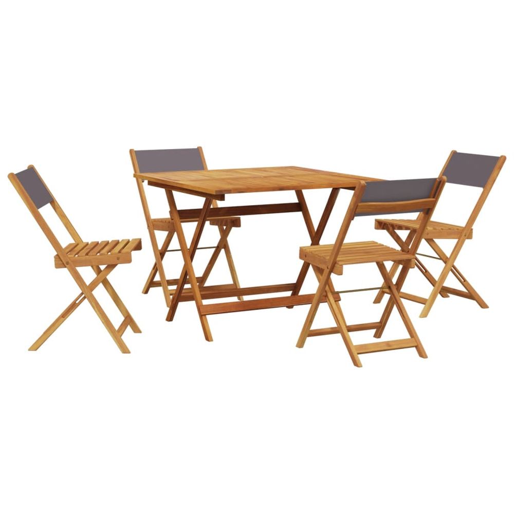 Ensemble à manger de jardin 5 pcs anthracite tissu bois massif