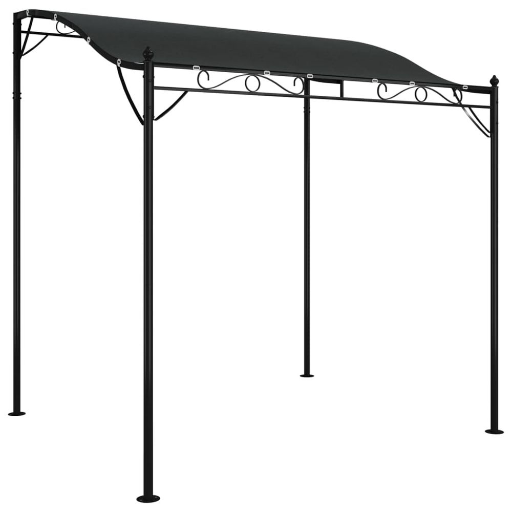 Auvent anthracite 2x2,3 m 180 g/m² tissu et acier