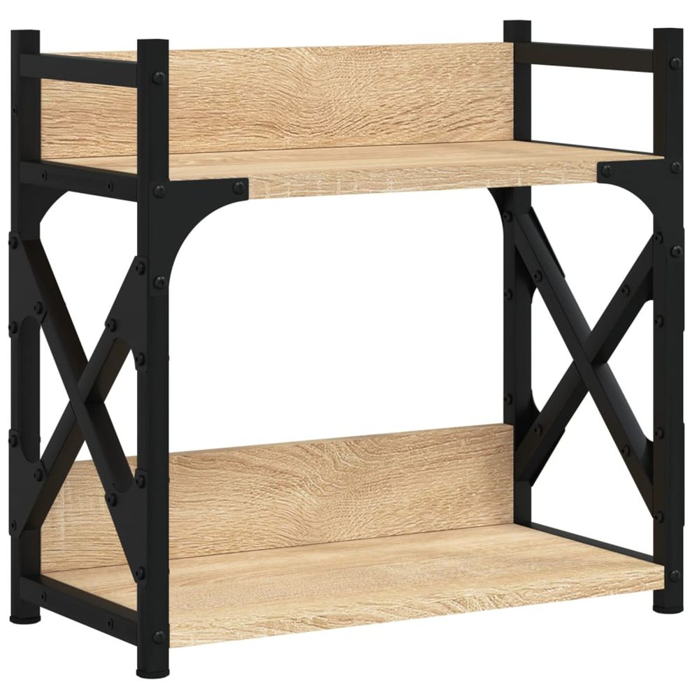 Support d'imprimante à 2 niveaux chêne sonoma 40x20x40 cm