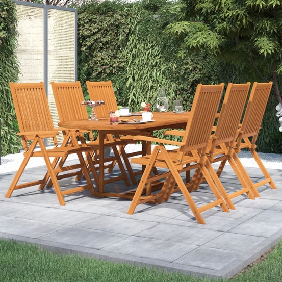 Ensemble à manger de jardin 7 pcs bois d'acacia massif 160-240 cm