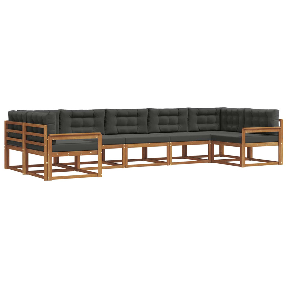 Ensemble de canapés d'extérieur 7 pcs naturel et anthracite