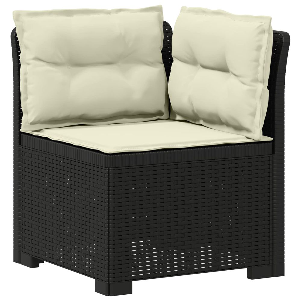 Canapé de jardin 1 place avec coussins look rotin pp anthracite