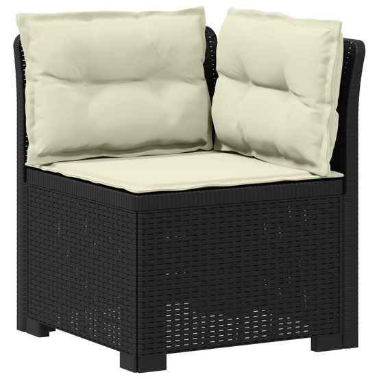 Canapé de jardin 1 place avec coussins look rotin pp anthracite
