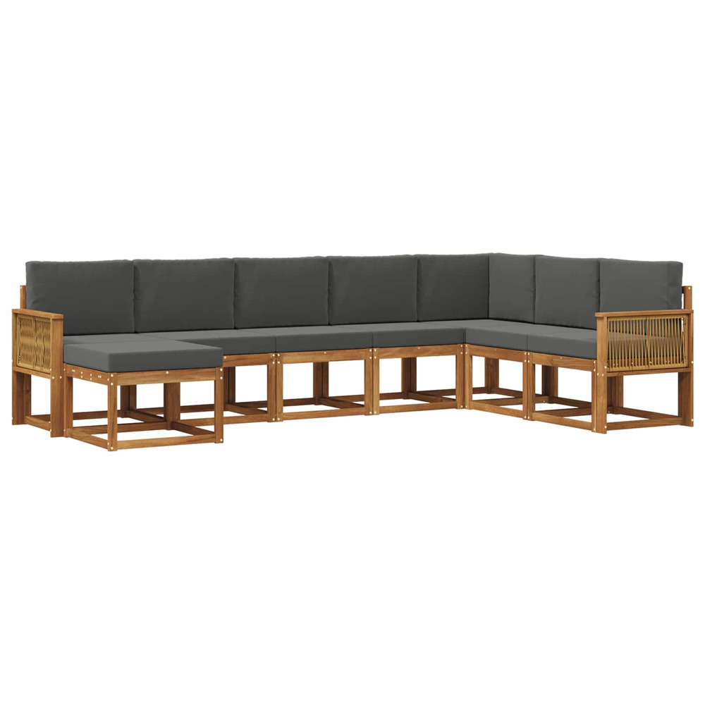 Ensemble de canapés d'extérieur 8 pcs naturel et anthracite