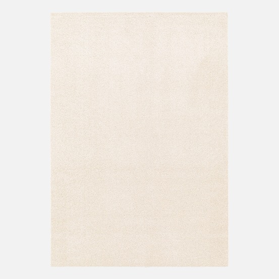 Tapis intérieur velours frisé crème, poil ras effet bouclette