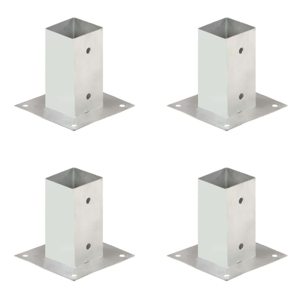 Ancres de poteau 4 pcs métal galvanisé 71 mm