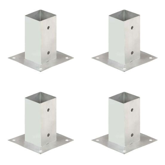 Ancres de poteau 4 pcs métal galvanisé 71 mm