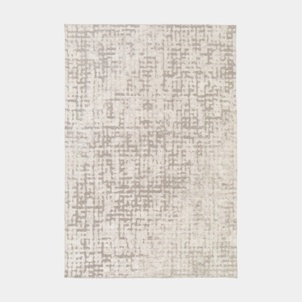 Tapis tissé en polyester recyclé et jute - arun - gris et crème - 160 x 230 cm