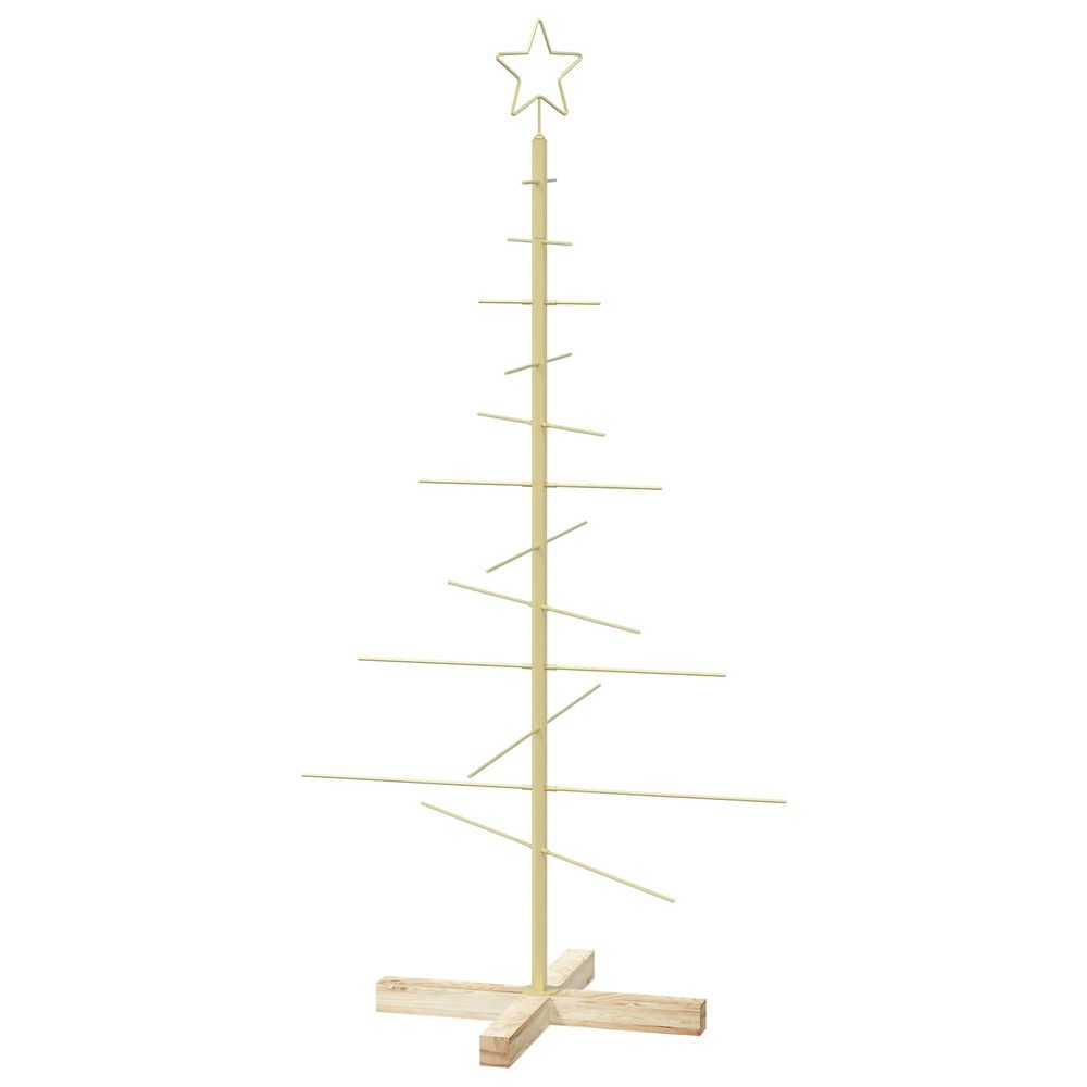 Sapin de noël en métal avec support kuopio 120 cm acier doré
