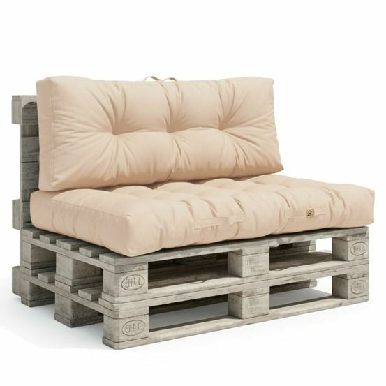 Coussins matelas pour palette 120x80x15 en polyester beige