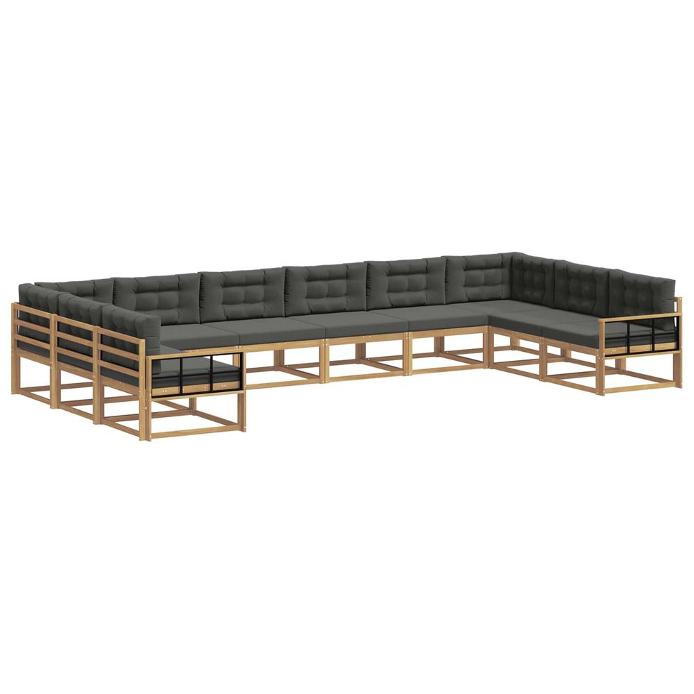 Ensemble de canapés d'extérieur 10 pc blanc et anthracite