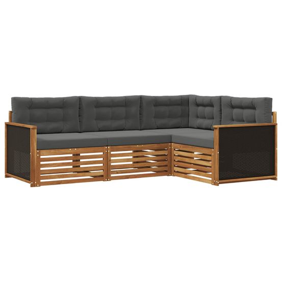 Ensemble de canapés d'extérieur 4 pc naturel et anthracite