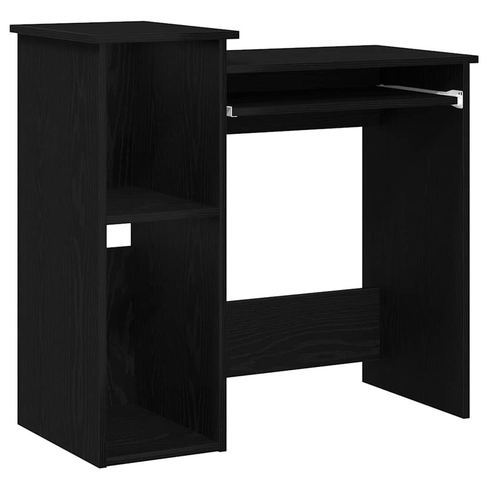 Bureau avec étagères noir 84x40x78 cm bois d'ingénierie