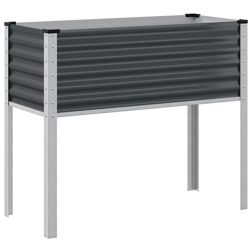 Jardinière de jardin anthracite 100x45x90 cm acier