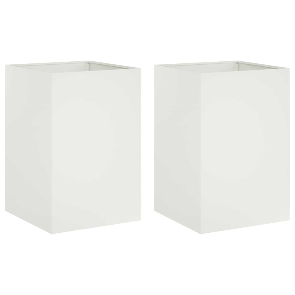Cache-pot de jardin 2 pc blanc 50 x 50 x 75 cm