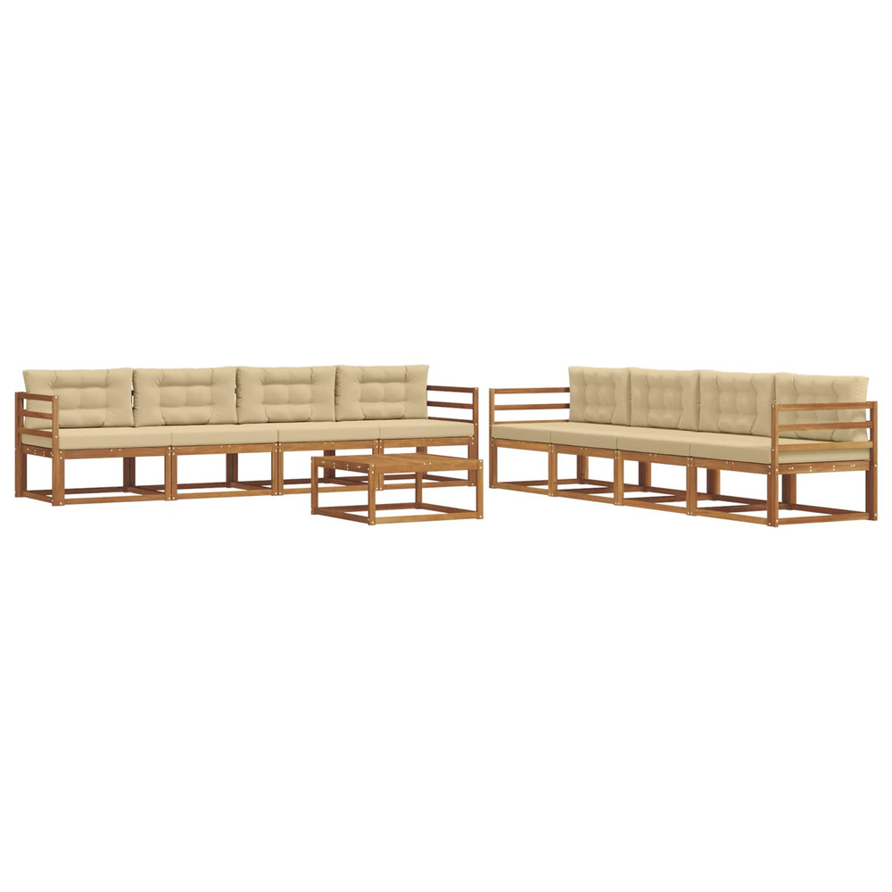 Ensemble de canapés d'extérieur 9 pcs naturel et beige