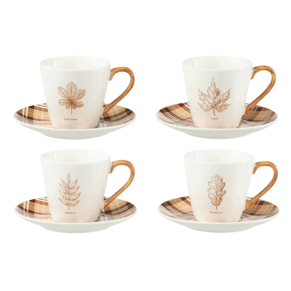 Lot de 4 tasses à thé & sous-tasses 
