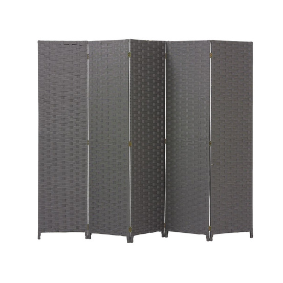 Paravent 5 panneaux en nylon noir