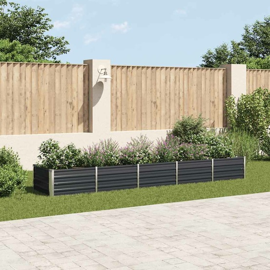 Lit surélevé de jardin acier galvanisé 400x80x45 cm anthracite