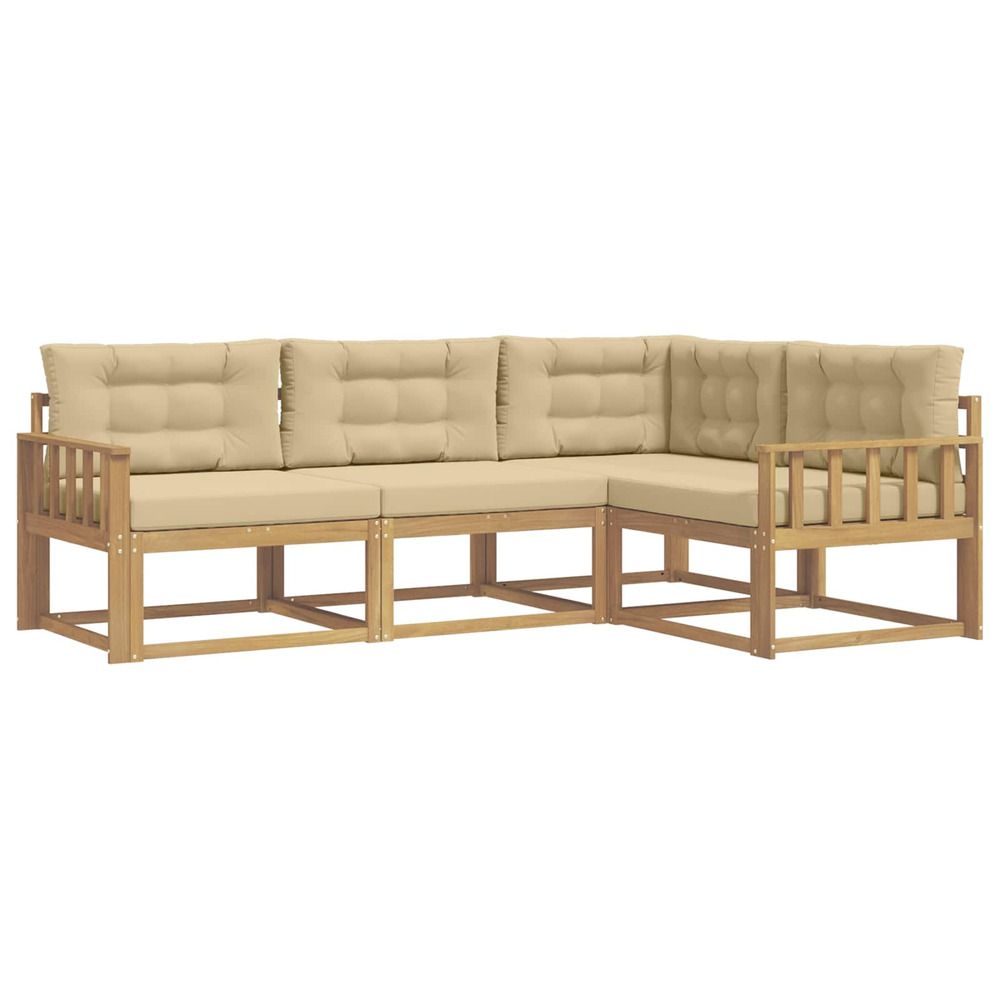 Ensemble de canapés d'extérieur 3 pc blanc et beige polyester