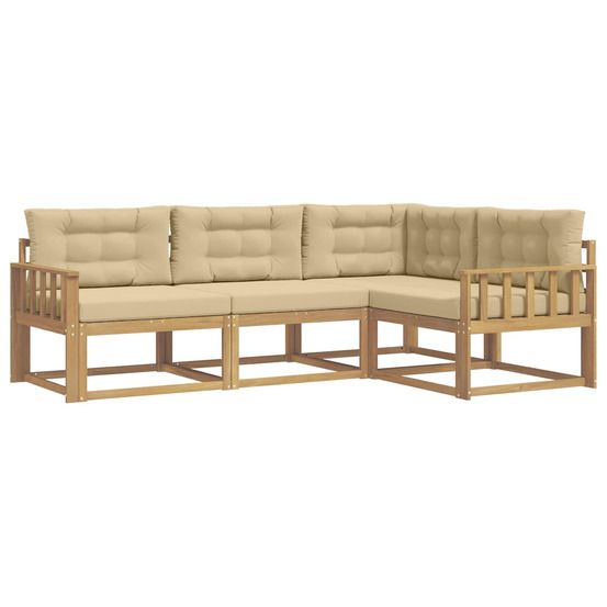 Ensemble de canapés d'extérieur 3 pc blanc et beige polyester