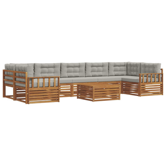 Ensemble de canapés d'extérieur 8 pcs gris naturel et clair