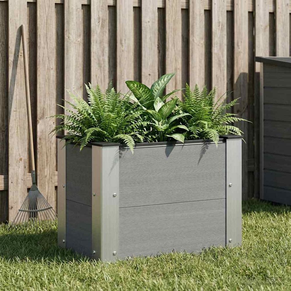 Bac surélevé composite aluminium extérieur culture petits espaces fond ouvert 50x30x36cm gris