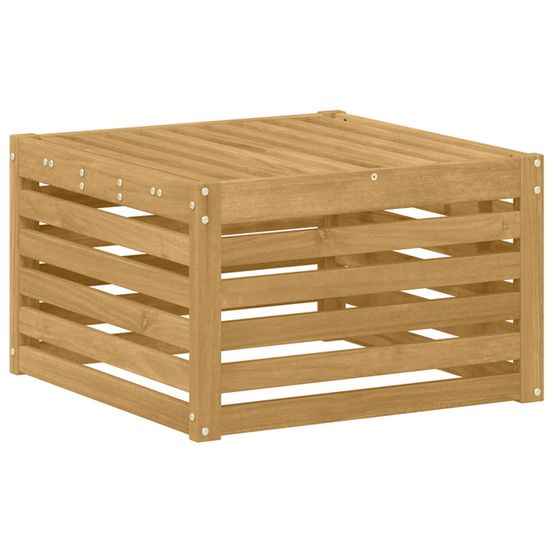 Pouf d'extérieur bois d'acacia massif blanc 59 x 59 x 37 cm