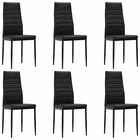 Chaises de salle à manger 6 pcs noir similicuir