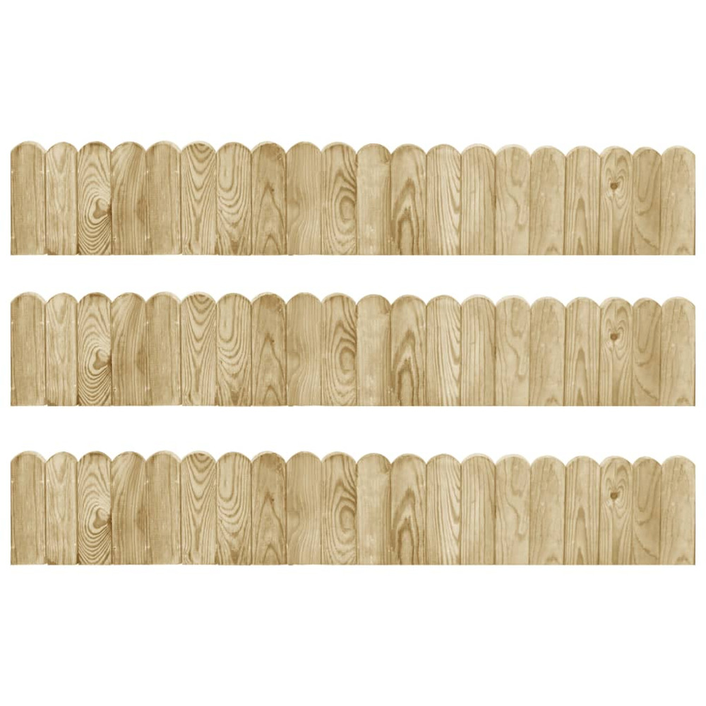Rouleaux de bordure 3 pcs 120 cm bois de pin imprégné