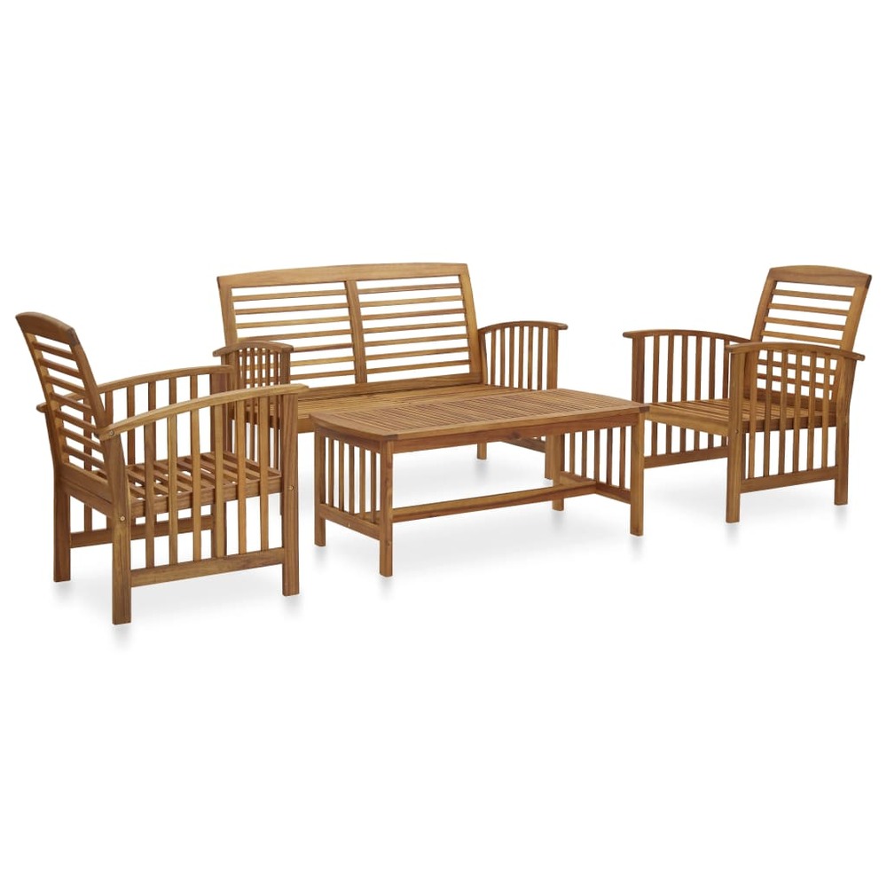 Salon de jardin 4 pcs bois d'acacia solide