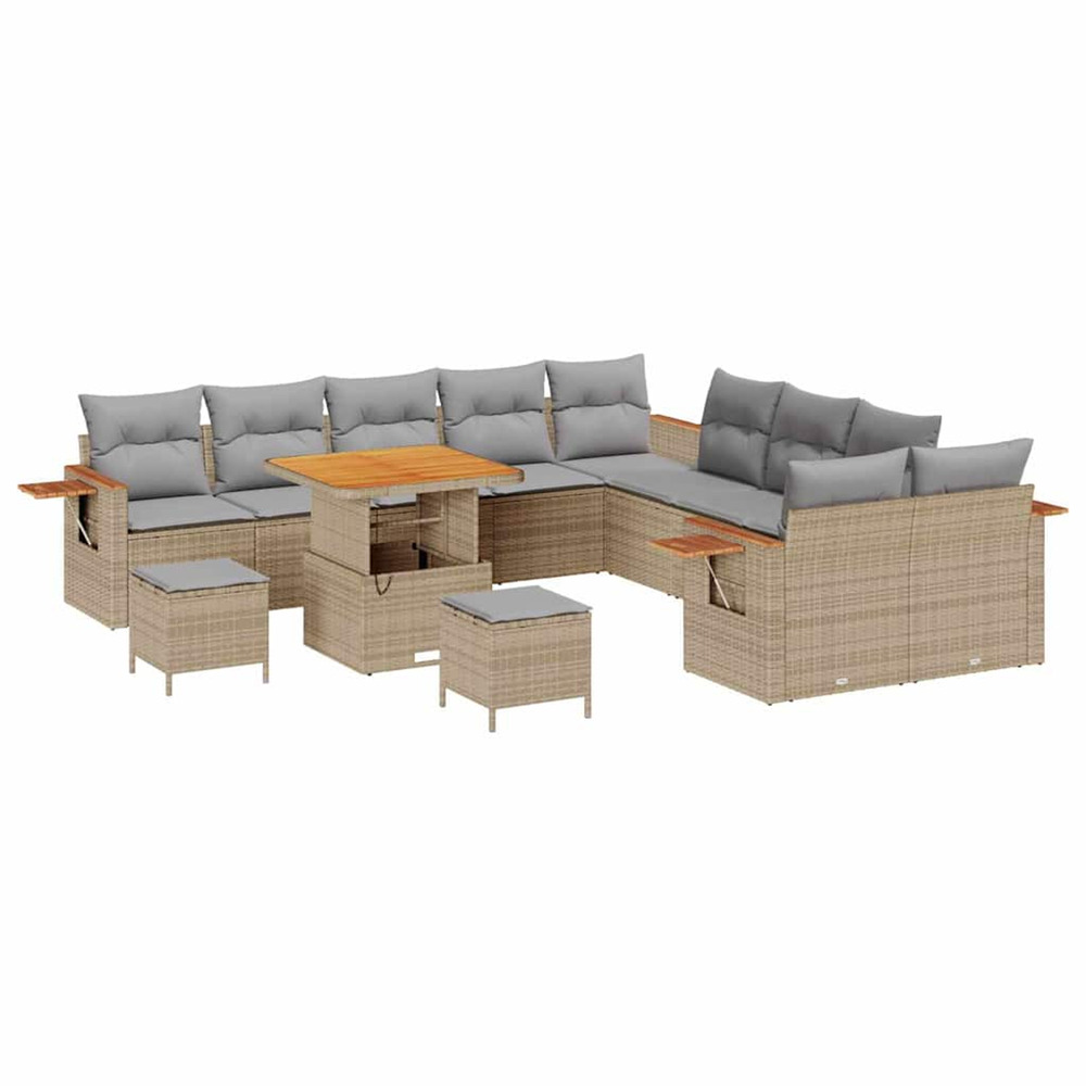 Ensemble de canapé de jardin 17 pcs beige et gris clair