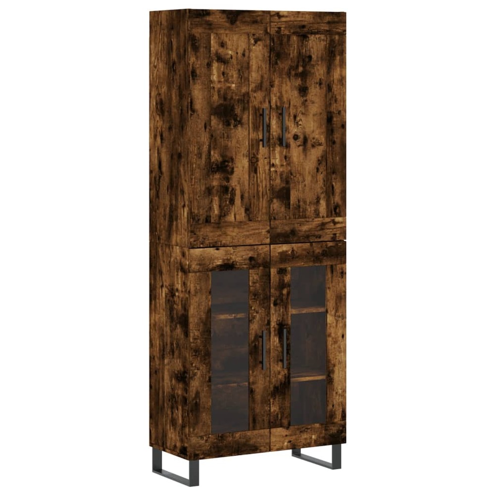 Buffet bahut commode armoire meuble de rangement organisateur cuisine salle de séjour salon haut 69,5 x 34 x 180 cm bois d'in