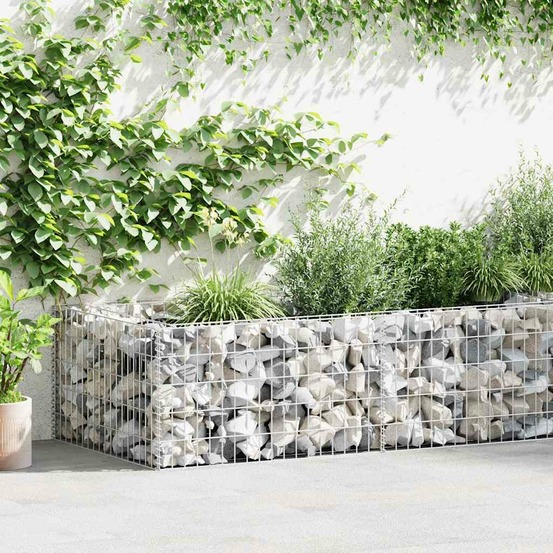 Jardinière à gabion acier galvanisé 180 x 90 x 50 cm