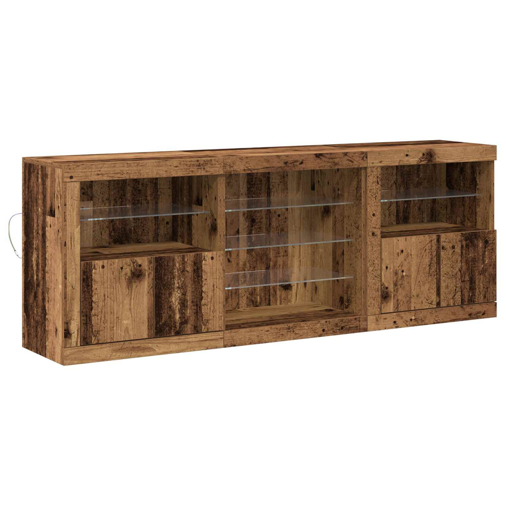 Buffet led bois ancien 181,5 x 37 x 67 cm bois d'ingénierie