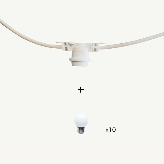 Guirlande guinguette festival e27 - 10 ampoules blanc chaud g45 - 5m - prolongeable