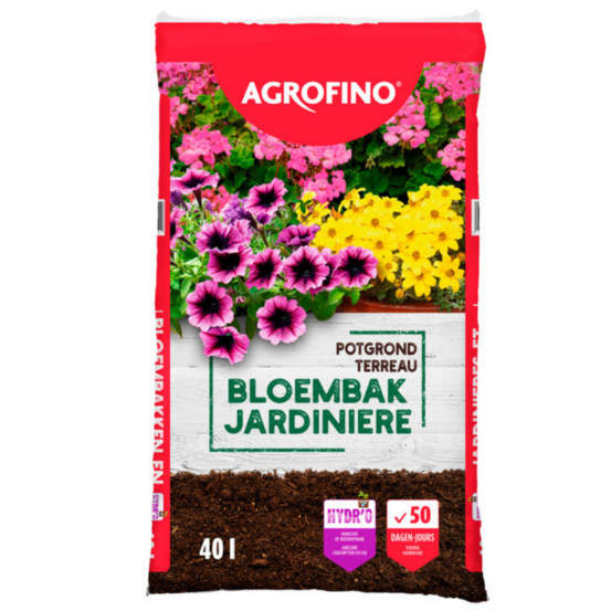 Terreau jardinières agrofino 50 jours de nutrition 40l