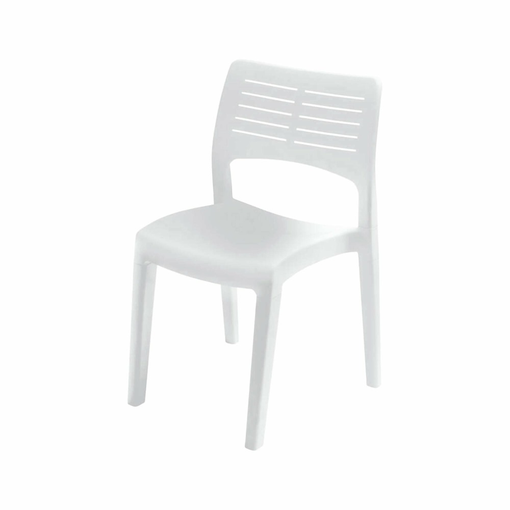 Chaise d'extérieur genny, siège de jardin, chaise pour table à manger, fauteuil d'extérieur, 100% made in italy, 50x51h82 cm, blanc