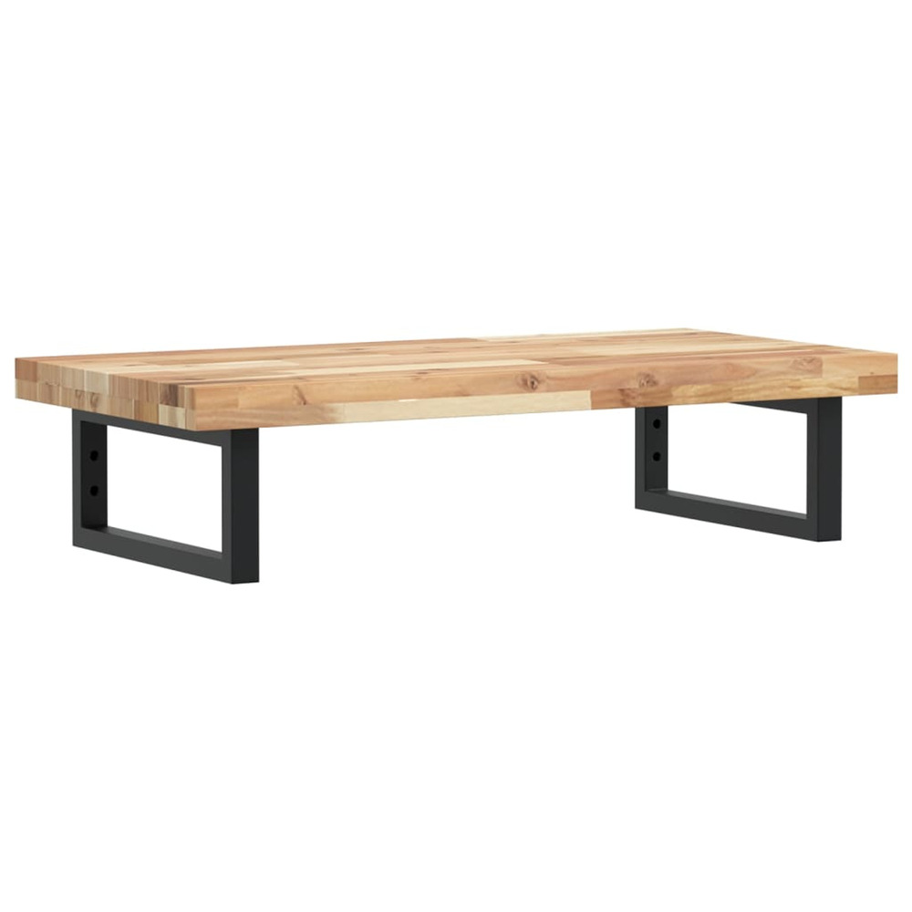 Étagère de vasque murale acier et bois massif d'acacia