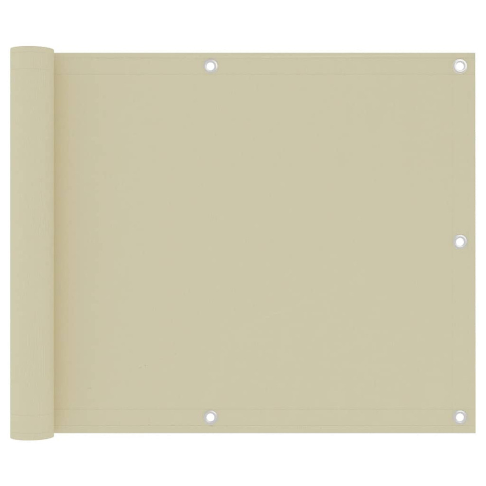 Écran de balcon crème 75x500 cm tissu oxford